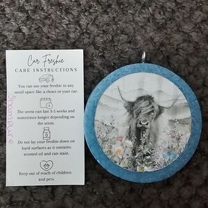 Blue Highland Cow Car Freshener